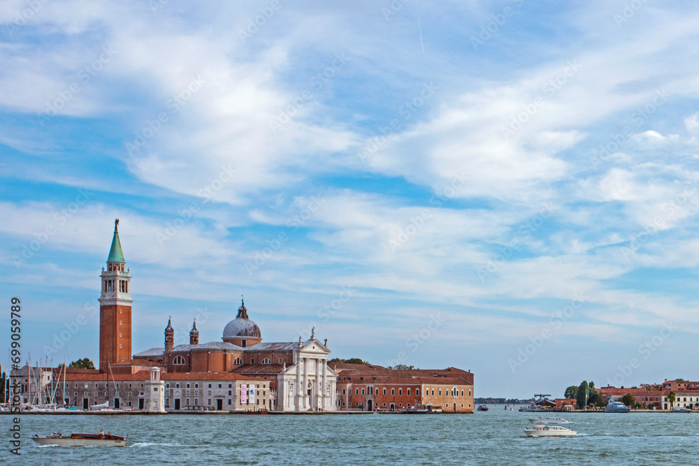 Venice houses on the water in the afternoon in September. travel and tourism
