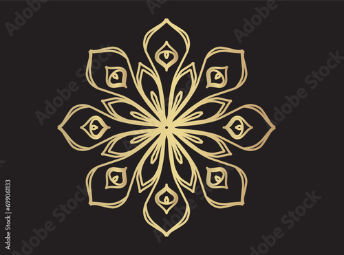 Luxury mandala design with golden ornate background, decorative mandala for print.