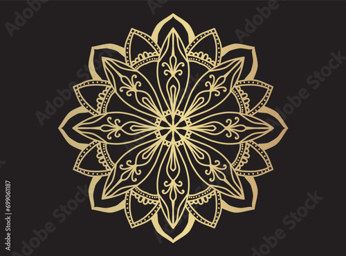 Luxury mandala design with golden ornate background, decorative mandala for print.