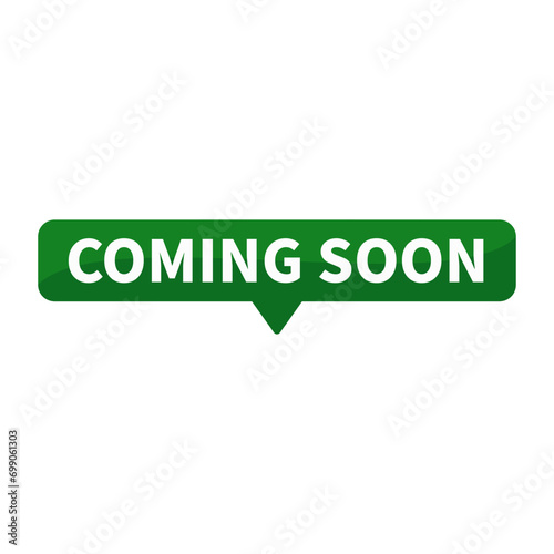 Coming Soon In Green Rectangle Shape For Advertisement Lauching Business Marketing Social Media Information
