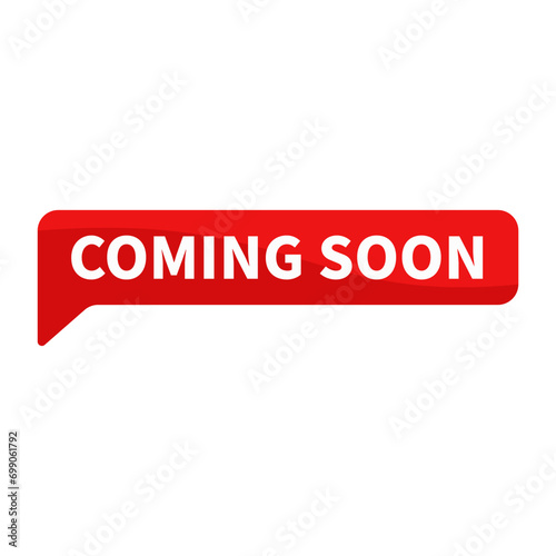 Coming Soon In Red Rectangle Shape For Promotion Lauching Business Marketing Social Media Information 