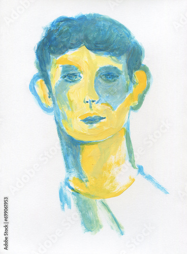 young man. watercolor painting. illustration