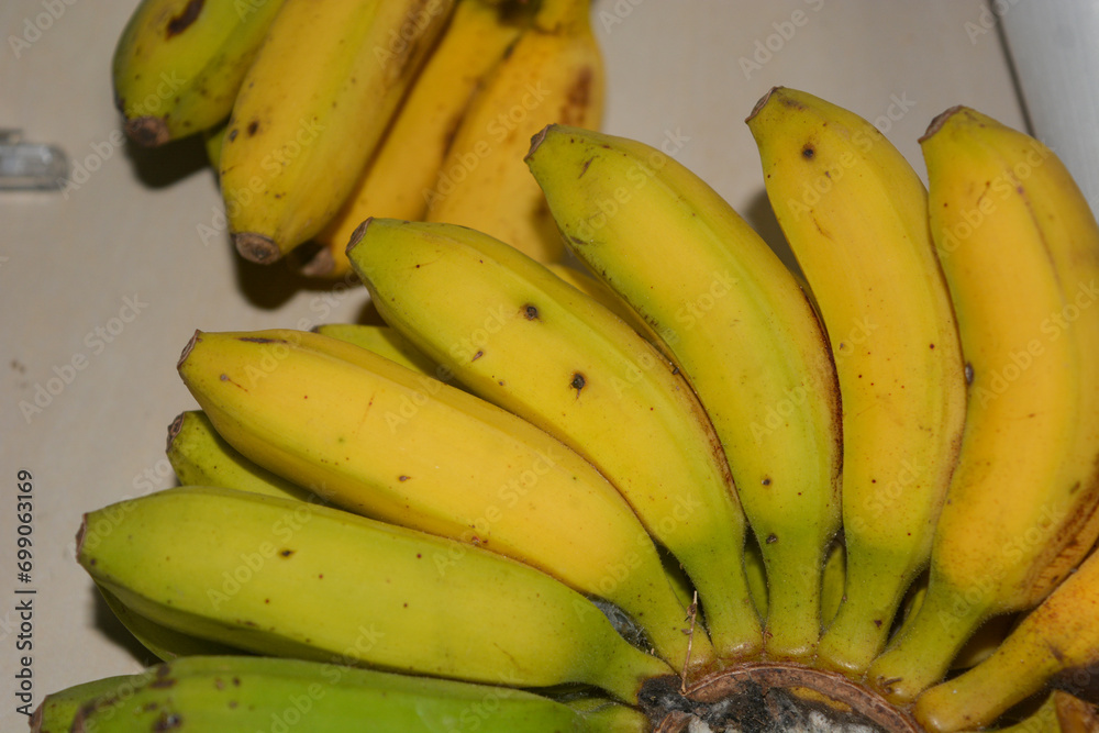Photo of banana fruit isolated on white background