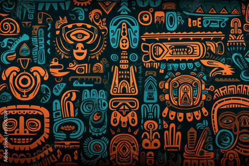 Patterns inspired by Inca art, wallpaper background