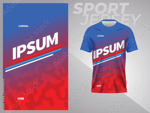 red and blue shirt sport jersey mockup template design