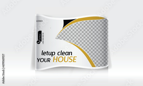 Home Cleaning Service curved tension pop up display banner design