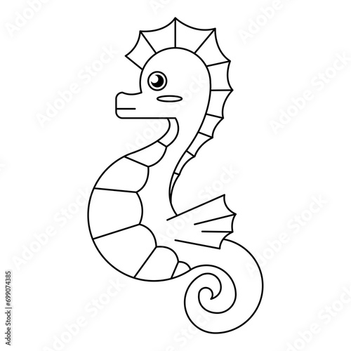 children's educational game. logical tasks. coloring book. sea ​​Horse