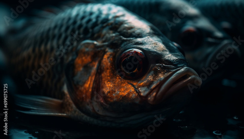Underwater fish in nature, close up of fresh seafood in water generated by AI