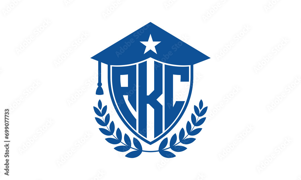 AKC three letter iconic academic logo design vector template. monogram, abstract, school, college, university, graduation cap symbol logo, shield, model, institute, educational, coaching canter, tech AKC three letter iconic academic logo design vector template. monogram, abstract, school, college, university, graduation cap symbol logo, shield, model, institute, educational, coaching canter, tech