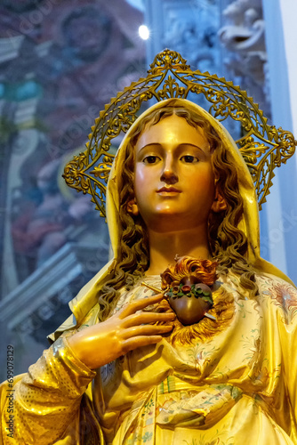 Imagen del Sagrado Corazón de María en la Iglesia de los Jesuitas(San Ildefonso) Toledo, España  photo