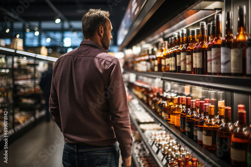 Man buying groceries in the market.