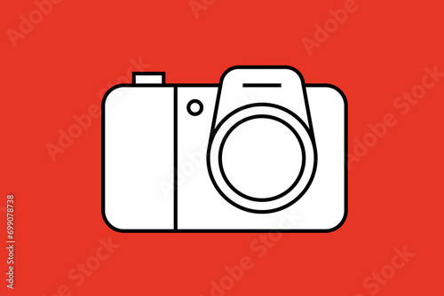 photo camera illustration in flat style design. Vector illustration.	