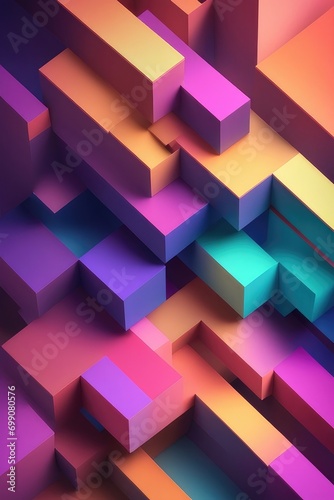 Colorful 3d objects abstract and creative background  vertical composition