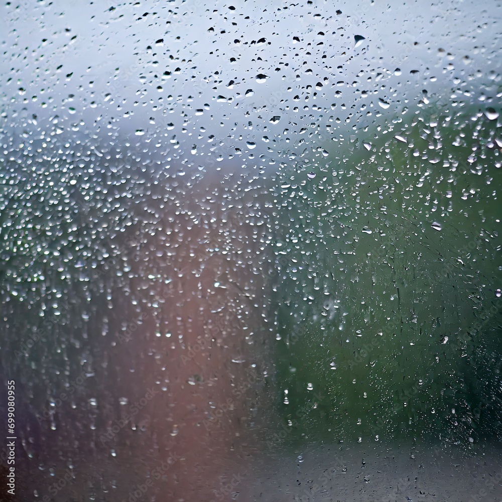 water drops on the glass wet window glass with splashes and drops of water