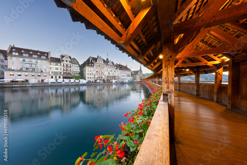 Lucerne, Switzerland in the Early Morning on the Ruess RIver