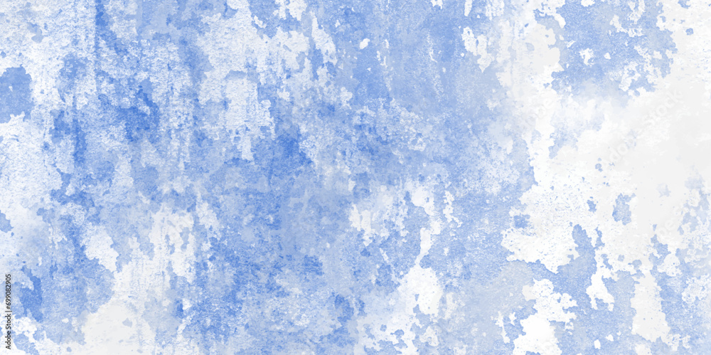 Light blue watercolor background hand-drawn. Blue chalk brush strokes background. Blue sky shades color watercolor illustration. Teal Sky blue white distressed overlay with grainy, vivid textured glit