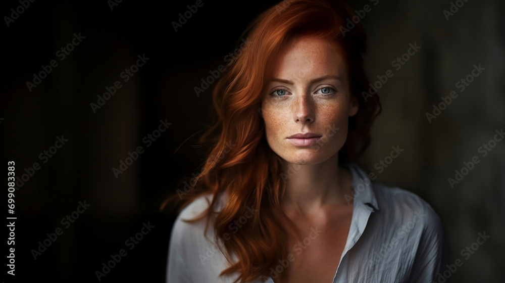 Fototapeta premium Red-haired woman.