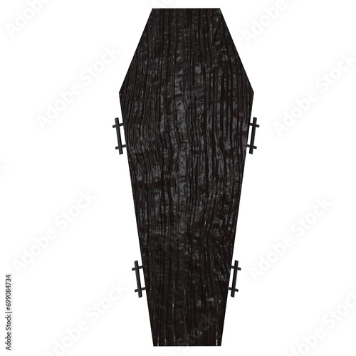 Coffin isolated on white background