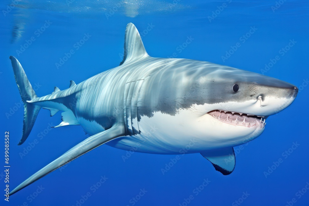 A shark descending into the deep ocean darkness, showcasing its ability to navigate the depths and hunt in some of the most remote and mysterious environment A shark descending into the deep ocean darkness, showcasing its ability to navigate the depths and hunt in some of the most remote and mysterious environment