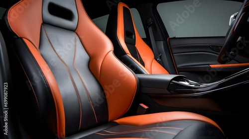 new modern car seat in car interior photo