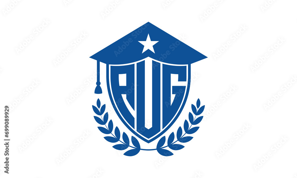 AUG three letter iconic academic logo design vector template. monogram, abstract, school, college, university, graduation cap symbol logo, shield, model, institute, educational, coaching canter, tech AUG three letter iconic academic logo design vector template. monogram, abstract, school, college, university, graduation cap symbol logo, shield, model, institute, educational, coaching canter, tech