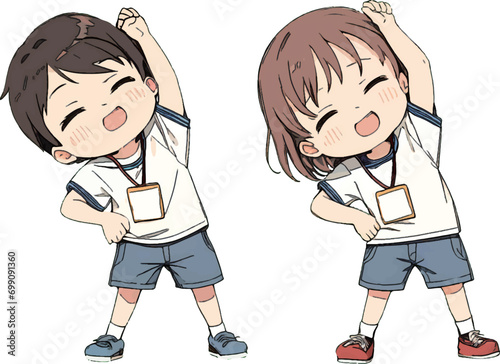 体操する子供達