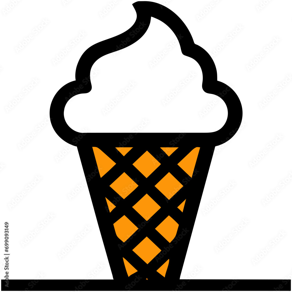 An ice cream cone vektor icon illustation An ice cream cone vektor icon illustation