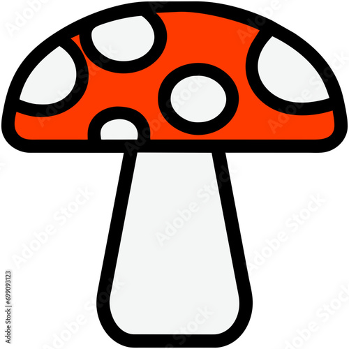 A mushroom cap vektor icon illustation