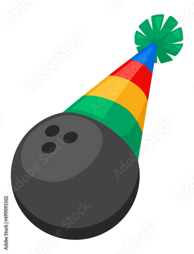 Birthday Bowling Ball SVG Image - Birthday Party Clip Art, Bowling Alley Illustration