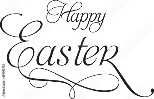 Happy Easter sign design text swirl card chatolic