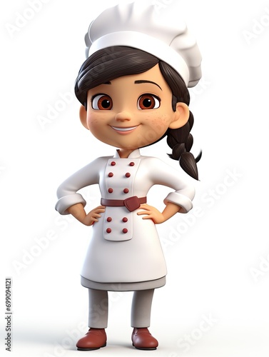 Cartoon cute Chef woman