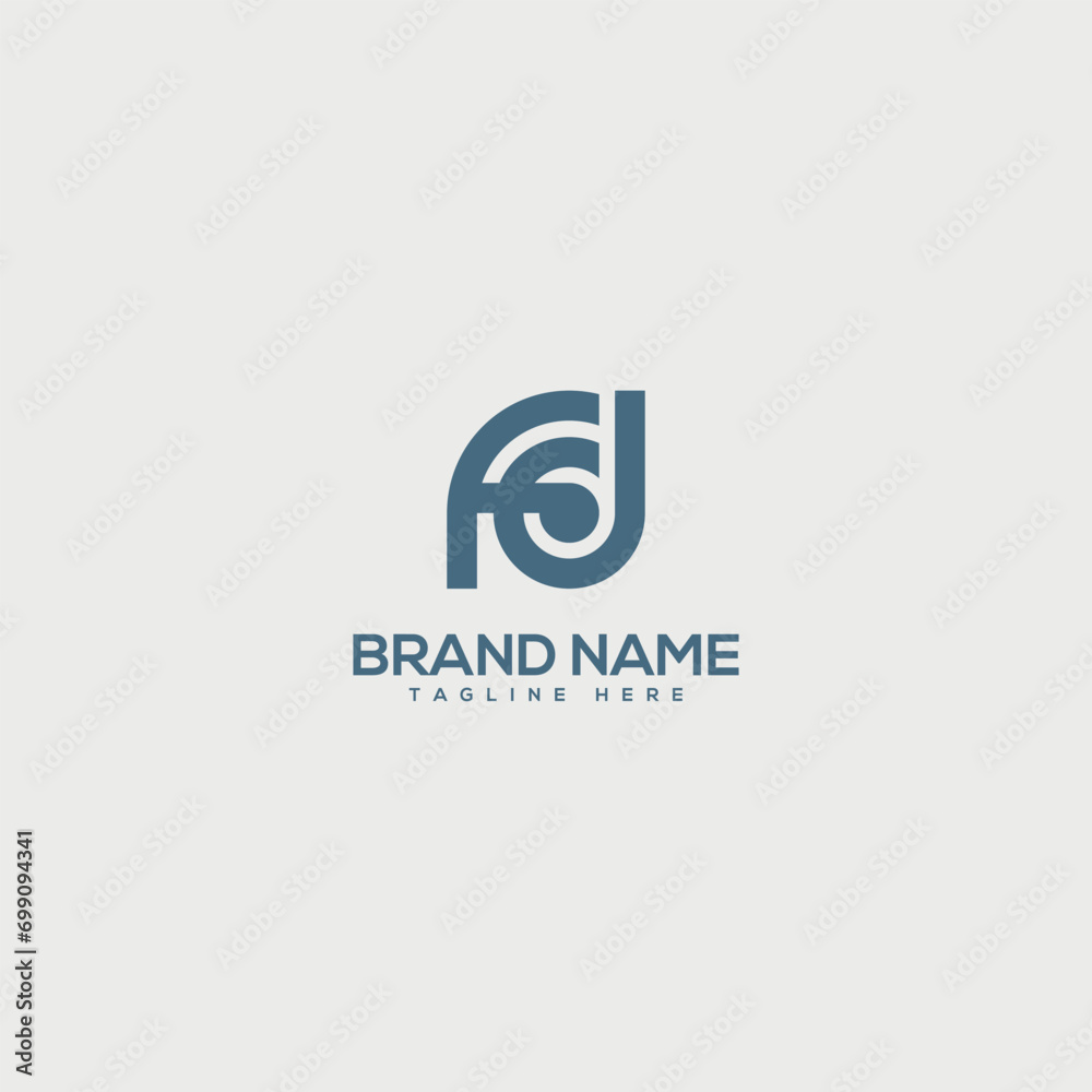 Monogram professional unique letter FD DF logo design template. Initials Business logo. Monogram professional unique letter FD DF logo design template. Initials Business logo.
