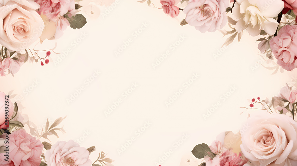 wedding frame, decorative flower background pattern, PPT background
