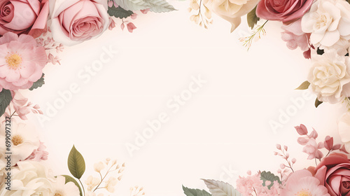 wedding frame, decorative flower background pattern, PPT background © jiejie