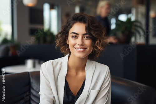 portrait, business, businesswoman, office, opportunity, co-worker, working space, leadership, smile, elegance. portrait image is close up businesswoman at working space. behind have office asset. Free Download portrait, business, businesswoman, office, opportunity, co-worker, working space, leadership, smile, elegance. portrait image is close up businesswoman at working space. behind have office asset. - GFXLoad