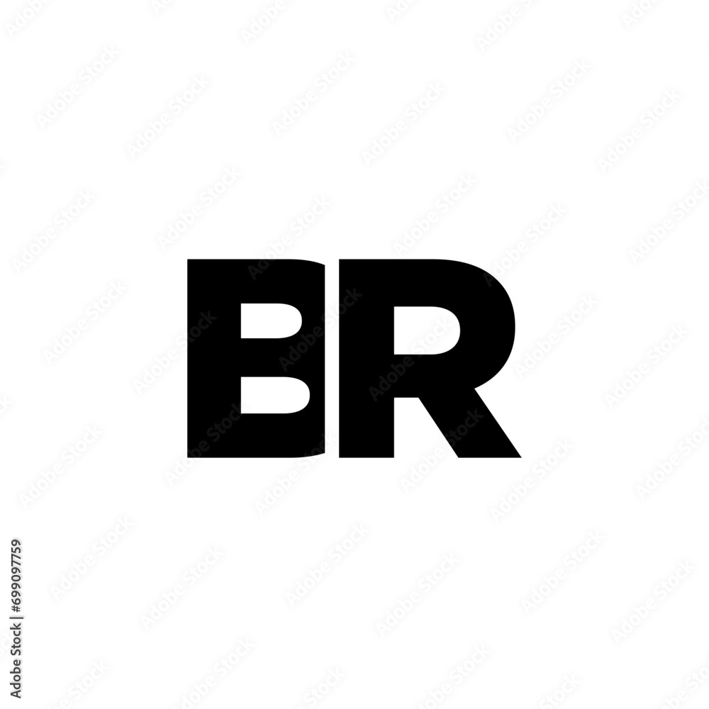 Letter B and R, BR logo design template. Minimal monogram initial based logotype.