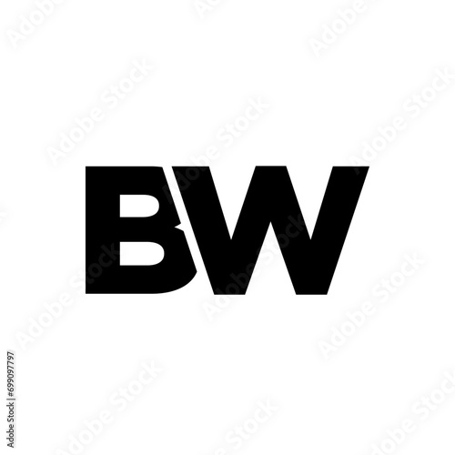 Letter B and W, BW logo design template. Minimal monogram initial based logotype.