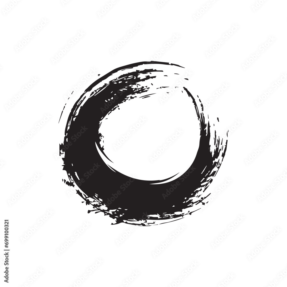 Brush circles round shape Stock black color design. Brush circles round shape Stock black color design.