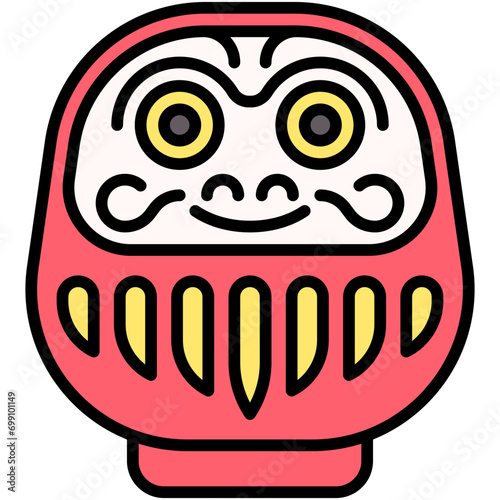 Daruma doll icon, Japanese New Year related vector