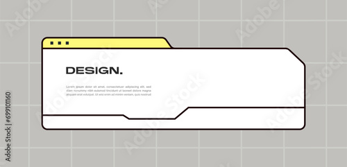 Modern pop up window illustration. Lower third design overlay element.