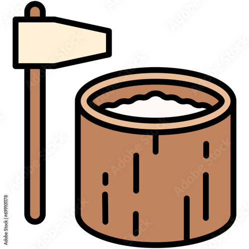 Usu or Mochi pestle icon, Japanese New Year related vector
