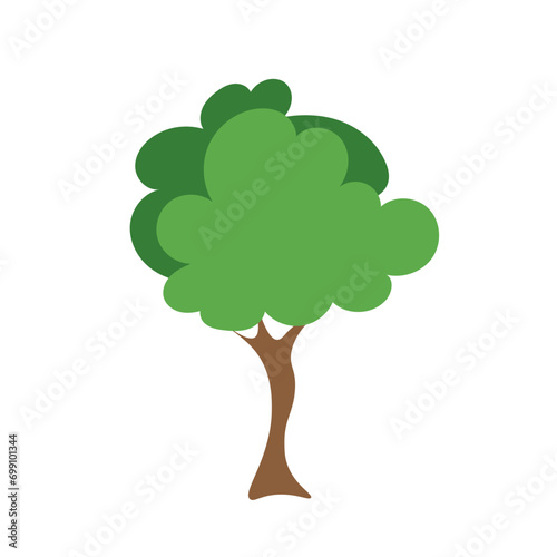 Green tree Fertile A variety of forms on the White Background Set of various tree sets Trees for decorating gardens and home designs.vector illustration and icon