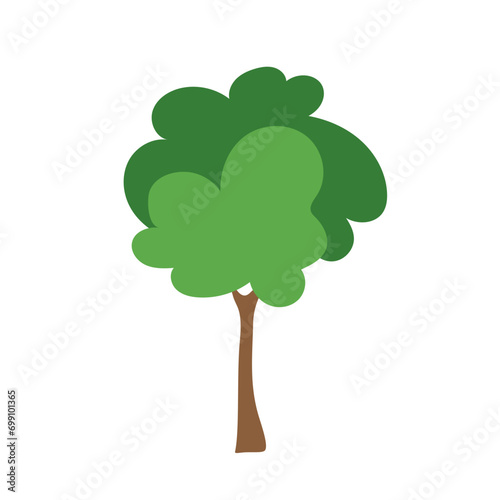 Green tree Fertile A variety of forms on the White Background Set of various tree sets Trees for decorating gardens and home designs.vector illustration and icon