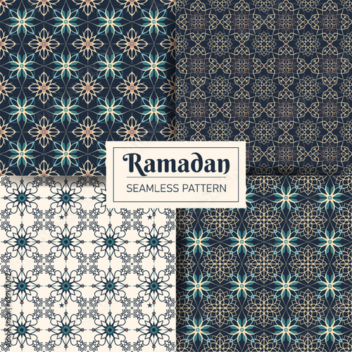 Set of traditional arabic patterns. Arabic seamless pattern. Islamic vector background.