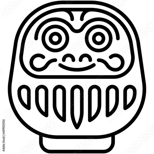 Daruma doll icon, Japanese New Year related vector