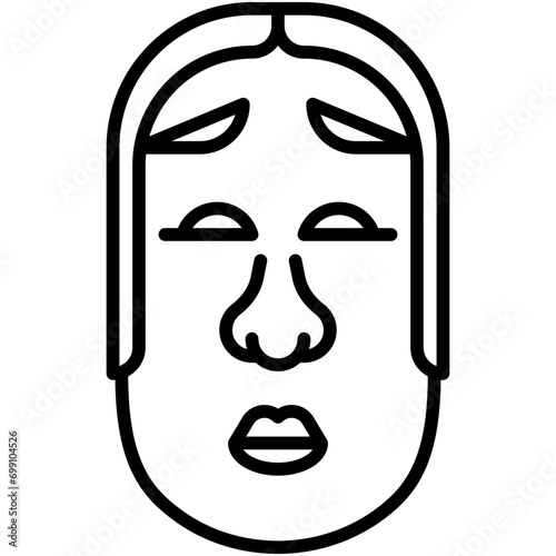 Ko omote mask icon, Japanese New Year related vector