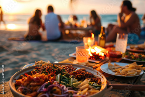 Gather Loved Ones For A Beach Barbecue Party With A Focus On Quality Time