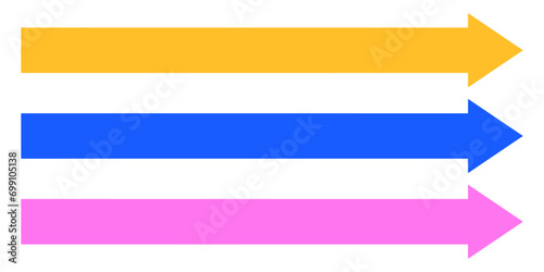 Straight long right vector arrow icon set
