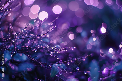 Purple Bokeh With Raining Light, Underwater Atmosphere