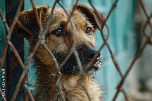 Lonely Stray Dog Awaits Love And Care In Animal Shelter  On Hope